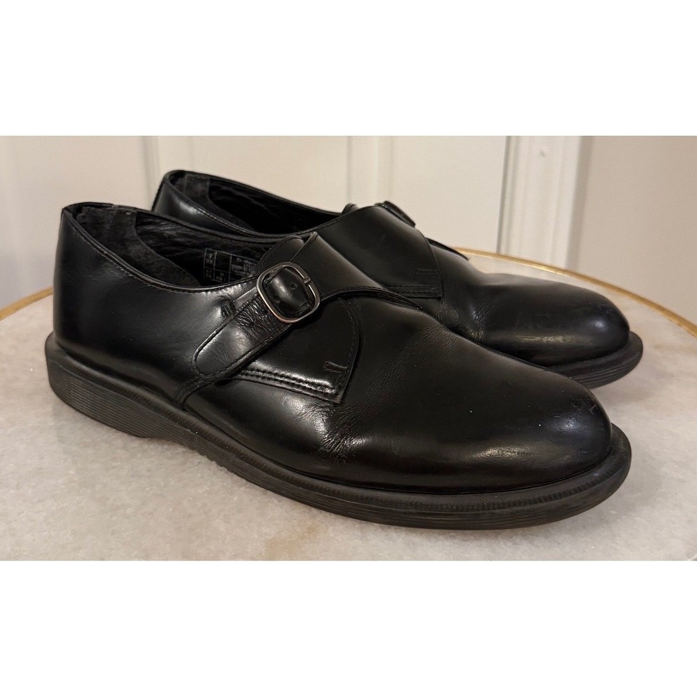 Dr. Martens Black Leather Monk Strap Loafers W9
